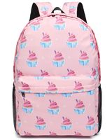 Oflamn Froral Backpack Pink Cupcakes Backpack | Bookbag | Daypack | Fit in 15" Laptop and Multi-pockets with YKK zippers | Super Light Waterproof Nylon | Perfect for Work, Commute, Travel & College