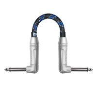 Spectraflex Braided Series Pedal Cable, Dual Right Angle Plugs, 6 Inch, Blue