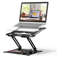 Adjustable Laptop Stand, FYSMY Ergonomic Portable Computer Stand with Heat-Vent to Elevate Laptop, 13 Lbs Heavy Duty Laptop Holder Compatible with MacBook, Air, Pro All Laptops (Black)