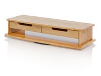 Prosumer's Choice Bamboo Swivel TV/Monitor Stand with Removable Base and Dual Pull-Out Drawers - Extra Long 30"