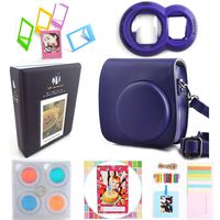 Hellohelio 7-in-1 Accessories Bundle Set for Instax Mini 9 8 8+ Instant Film Camera - Grape