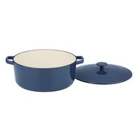 Cuisinart CI670-30BG 7 Qt Round Casserole, Covered, Enameled Provencial Blue