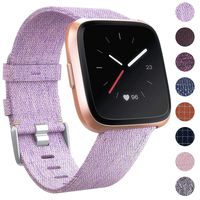 EZCO Bands Compatible with Fitbit Versa/Versa 2 / Versa Lite, Woven Fabric Breathable Watch Strap Quick Release Replacement Wristband Accessories Compatible Versa Smart Watch Women Man