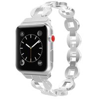MoKo Compatible Band Replacement for Apple Watch 42mm 44mm Series 5/4/3/2/1, Premium Crystal Diamond Alloy Replacement Smart Watch Strap with Stainless Steel Clasp - Sliver (Not Fit iWatch 38mm 40mm)