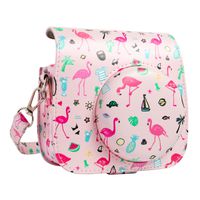 QUEEN3C Mini 9 Camera Case with Adjustable Strap Compatible for Fujifilm Instax Mini 9/8/8+ Instant Film Camera (Flamingo pink)