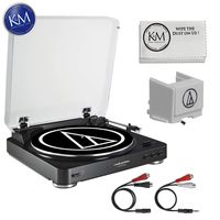 Audio-Technica AT-LP60 USB Turntable (Black) + Extra ATN3600L Stylus + K&M Cloth
