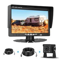Emmako HD 720P Backup Camera and 7'' Monitor Kit for Trucks,Trailers,RVs,High-Speed Rear Observation System Adjustable Rear/Front View, Guide Lines ON/Off, IP69K Waterproof