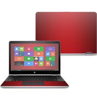 Mightyskins Skin Compatible with Hp Pavilion X360 14" (2017) - Red Carbon Fiber | Protective, Durable, and Unique Vinyl Decal Wrap Cover | Easy to Apply, Remove, and Change Styles | Made in The USA