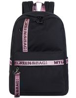 El-fmly Casual Lightweight Backpack Cute Bookbag Shoulder Bag School for Teen - Black+Pink