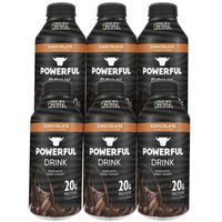 Powerful Drink - Protein Shake, Meal Replacement Shake, Greek Yogurt, Gluten Free, Ready to Drink, 20g Protein, Chocolate, 6 Pack