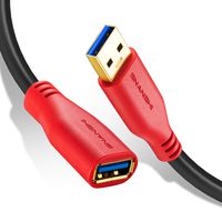 Short USB3.0 Extension Cable 1ft, SNANSHI USB 3.0 Extender Cord Type A Male to Female Extension Cable Compatible for USB Flash Drive, Card Reader, Hard Drive,Keyboard, Printer, Oculus VR, Playstation