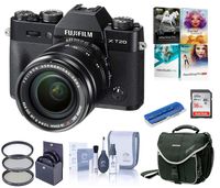 Fujifilm X-T20 Mirrorless Digital Camera, w/XC 18-55mm F2.8-4 R Lens Black, 24.3MP, 4K UHD Video, Bundle with Camera Bag + Filter Kit + PC Software Kit + 16GB SD Card + Cleaning Kit + Card Reader