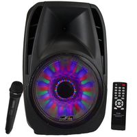 beFree Sound 15 Inch Bluetooth Tailgate Speaker with Sound/Volume Reactive Lights - 1 Year Direct Manufacturer Warranty