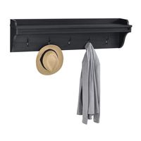 SystemBuild Farmington Hanging Coat Rack, Black Oak
