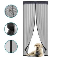 Magnetic Screen Door with Durable Polyester Anti Mosquito Bugs Mesh Curtain Easy to Install Full Frame Velcro, Fits Door Size up to 36"x83"
