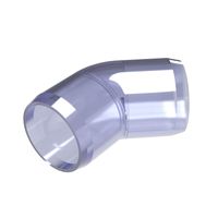 FORMUFIT F01245E-UV Elbow PVC Fitting, Furniture Grade, 45 Degree, 1/2" Size, Clear