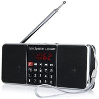 LCJ Portable Mutifunctional Bluetooth Dual Bands AM FM Radio Media Wireless Speaker MP3 Music Player Support TF Card USB Disk and Clock Function,1000MAH Rechargeable Li-ion Battery（L-288AMBT-Black）
