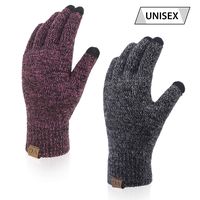 Winter Touchscreen Gloves for Men & Women 3 Fingers Dual-layer Touch Screen Warm Lined Anti-Slip Knit Texting Glove 2 Size