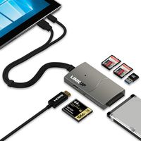 LINKUP Surface Pro 6/5/4/3/2 Compatible SD Card Micro Memory Reader Adapter Hub | 8-in-1 Docking Station | 4K HDMI SATA SSD USB-A 3.0 2x SD/MicroSD 1x CF Slots|Mini DP USB3 Inputs for Both Mac/Windows
