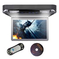 XTRONS Grey 13.3" HD 1080P Video Car MPV Roof Flip Down Slim Overhead DVD Player Wide Screen Ultra-Thin with HDMI Input
