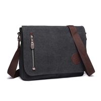Kono Canvas Laptop Messenger Bag Women Men Canvas Satchel Shoulder Bag 13.5" Messenger Laptop Bookbag