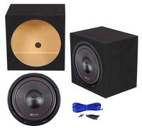 MB QUART FW1-304 12" 1200 Watt Car Audio DVC Subwoofer+Sealed Sub Box Enclosure