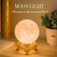 Mydethun Moon Lamp Moon Light Night Light for Kids Gift for Women USB Charging and Touch Control Brightness 3D Printed Warm and Cool White Lunar Lamp(4.7 in Moon lamp with Stand)