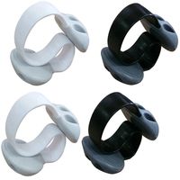 Coralpearl Desk Cable Drop Clips Weighted Silicone Desktop Organizer Small Line Ties Fixer Tidy Table Top Wire Holder Clamp Non Adhesive Cord Management Set for Home Office (Black 2pcs+White 2pcs)