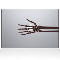 The Decal Guru 2086-MAC-12M-BRO Skeleton Hand X-ray Decal Vinyl Sticker, Brown, 12" MacBook