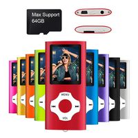 MYMAHDI - Digital, Compact and Portable MP3 / MP4 Player (Max Support 64 GB Micro SD Card) with Photo Viewer, E-Book Reader and Voice Recorder and FM Radio Video Movie in Red