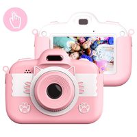 Themoemoe Kids Camera Toys for 3-12 Year Old Girls, Children's Digital Camera 3 Inch Touch Screen 8.0MP Games Camera Video with Protective Bag 16GB for Children Birthday Gift (Pink)