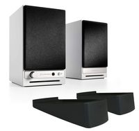 Audioengine HD3 Powered Bookshelf Speaker Bundle with DS1 Desktop Stands - (Pair) White