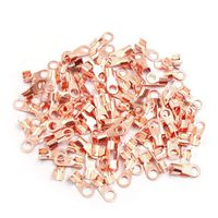uxcell 100pcs 20A Copper Ring Terminals Lug Non-Insulated Battery Cable Connector