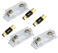 VOODOO (3 Pack) 300 AMP ANL Fuse - Bright Nickel Holder 2/0 1/0 0 Gauge no terminals Needed (500 Amp Fuse)