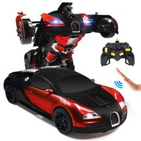 Ursulan RC Cars Robot for Kids Remote Control Car Transformrobot Gesture Sensing Toys with One-Button Deformation and 360°Rotating Drifting 1:14 Scale Best Gift for Boys and Girls- Red
