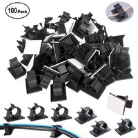 Cable Clips, 100PCS Cable Management Clips, Inkec Adhesive Cable Clips with Strong Adhesive Tapes, Adjustable Car Cable Organizer, Wire Cable Holder Wire Clips for Laptop PC TV Car Office and Home