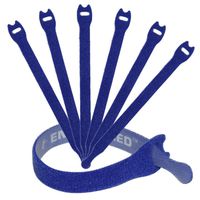 Reusable Cable Ties 1/2" x 8" for Cable Management and Organizing Cords - 30 Pack Bundled with 2 Bonus Cinch Straps (Blue)