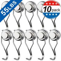 Swivel Swing Magnetic Hooks, Strong Neodymium Magnetic Hook, Suitable for Refrigerators and Other Magnetic Surfaces - 10 Pack