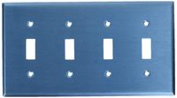 Leviton 84012 4-Gang Toggle Device Switch Wallplate, Standard Size, Device Mount, Stainless Steel, 10-Pack