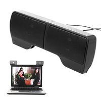 Fucung 1Pair Portable Mini USB Stereo Speaker Soundbar clipon Speakers for Notebook Laptop Phone Music Player Computer PC with Clip