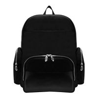 McKlein, N Series, Cumberland, Nano Tech-Light Nylon with Leather Trim, 17" Nylon Dual Compartment Laptop Backpack, Black (18365)