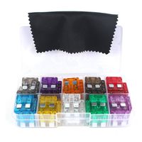 100PCS Copap Assorted Auto Car Truck Standard Blade Fuse Assortment (2 3 5 7.5 10 15 20 25 30 35 AMP) Automotive Replacement Wipe Cloth Included