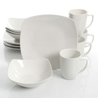 Gibson Home Zen Buffetware 12 Piece Dinnerware Set, White