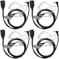 TENQ Advanced Nipple Covert Acoustic Tube Bodyguard FBI Earpiece Headset for Walkie Talkie Two Way Radio 1 Pin Motorola Cobra Talkabout x(4 Packs)