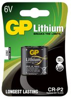 GP Batteries GP LITHIUM BATTERY CR P2 Blister with 1 battery. 6V, CR-P2_1-P (Blister with 1 battery. 6V lithium battery for cameras and others. Also known as 223/DL223A)
