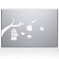 The Decal Guru Birdcage Tree Apple Ad Decal Vinyl Sticker, 13" MacBook Air, White (2309-MAC-13A-W)