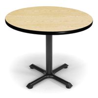 OFM Core Collection 36" Multi-Purpose Round Table with X-Style Pedestal Base, in Oak