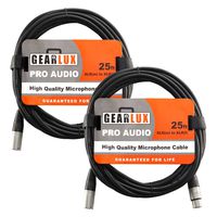 Gearlux XLR Microphone Cable, 25 Foot - 2 Pack