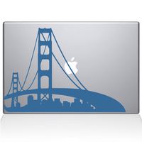 The Decal Guru San Francisco City Skyline Decal Vinyl Sticker, 15" MacBook Pro (2016 & Newer Models), Light Blue (2303-MAC-15X-LB)
