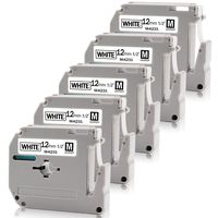 Absonic M-K231 MK231 M231 M-231 12mm 0.47 M Tapes Compaitble for Brother P-Touch PT65 PT-M95 PT-100 PT-80 PT-90 PT-45 PT85 PT-70BM PT-70 PT-45M PT-110 Label Maker, 1/2" x 26.2', Black on White, 5-Pack